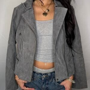 Grey levis suede leather jacket
